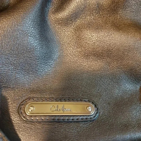 Cole Haan | Slouchy  Roomy Silver Metallic Leather Shoulder Bag - Picture 9 of 16